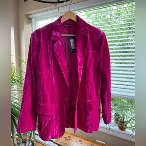 Nastygal Oversized Pink Velvet Blazer